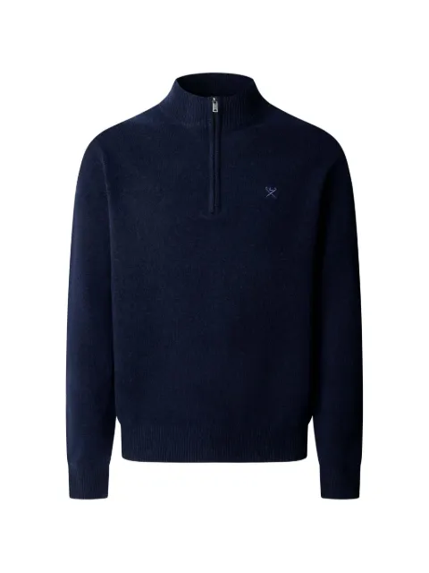 Hackett London London quarter-zip elbow-patch sweater