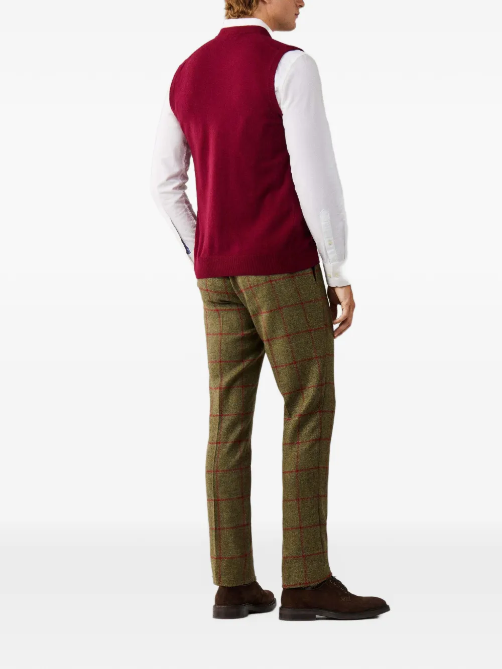 Hackett London Top met V-hals en knopen Rood