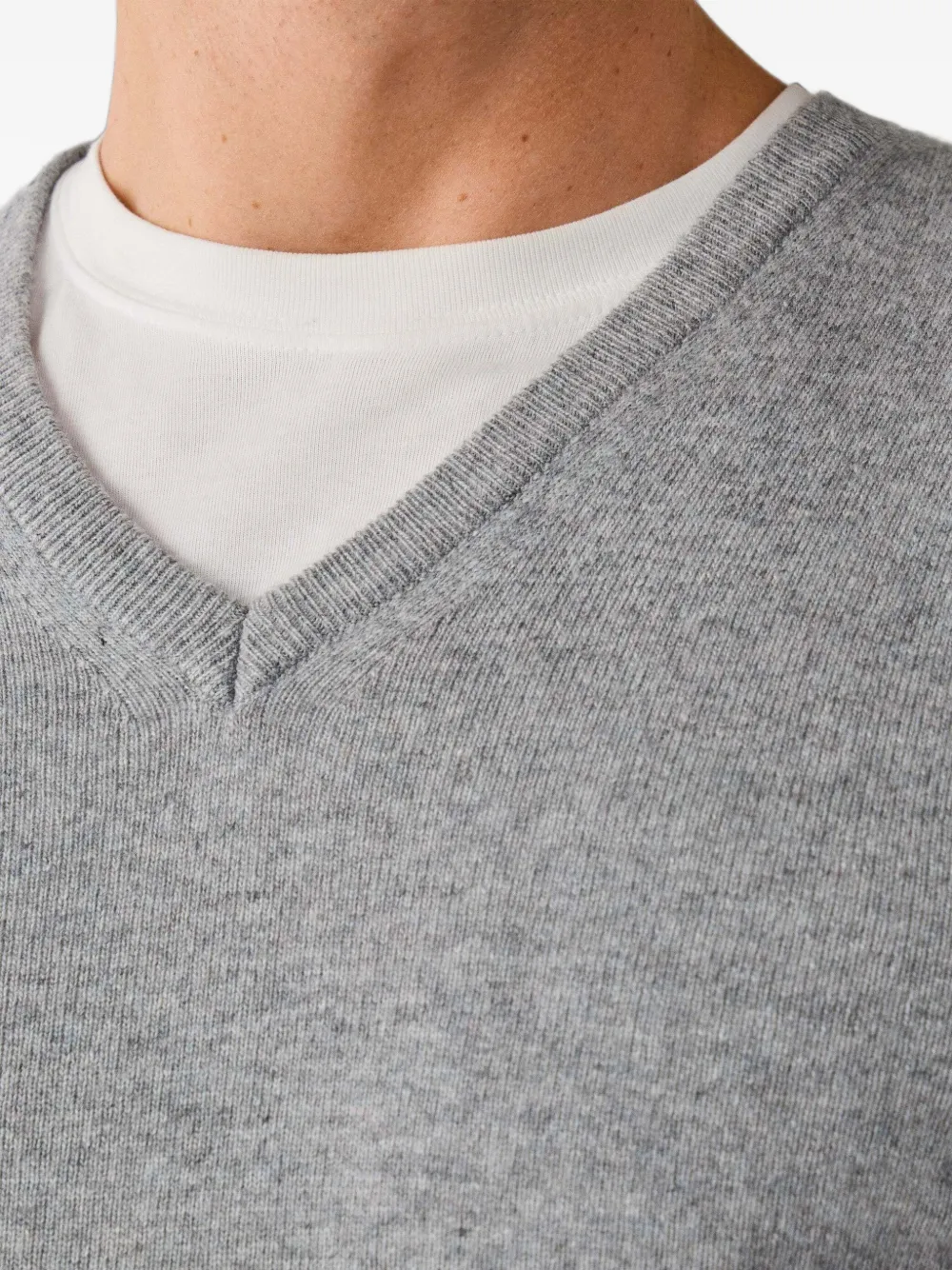 Hackett London trui met elleboog-patch en V-hals Beige