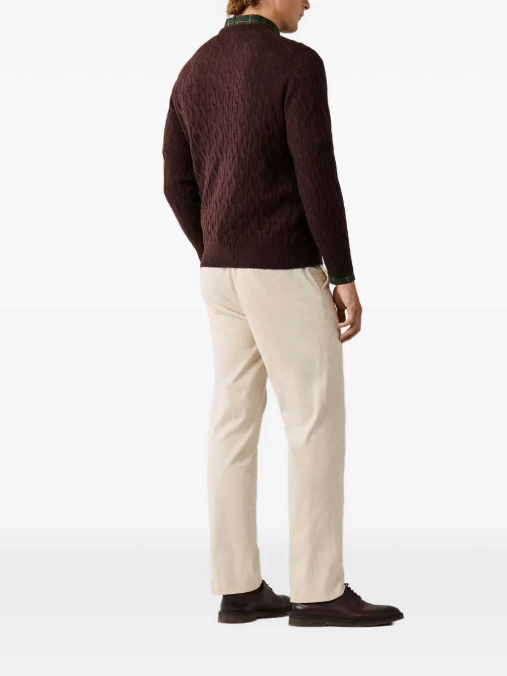 Hackett London Kabelgebreide trui Bruin