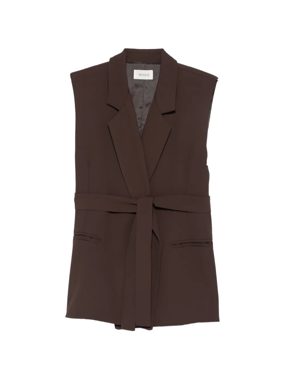 VICOLO tie-fastening waistcoat - Braun