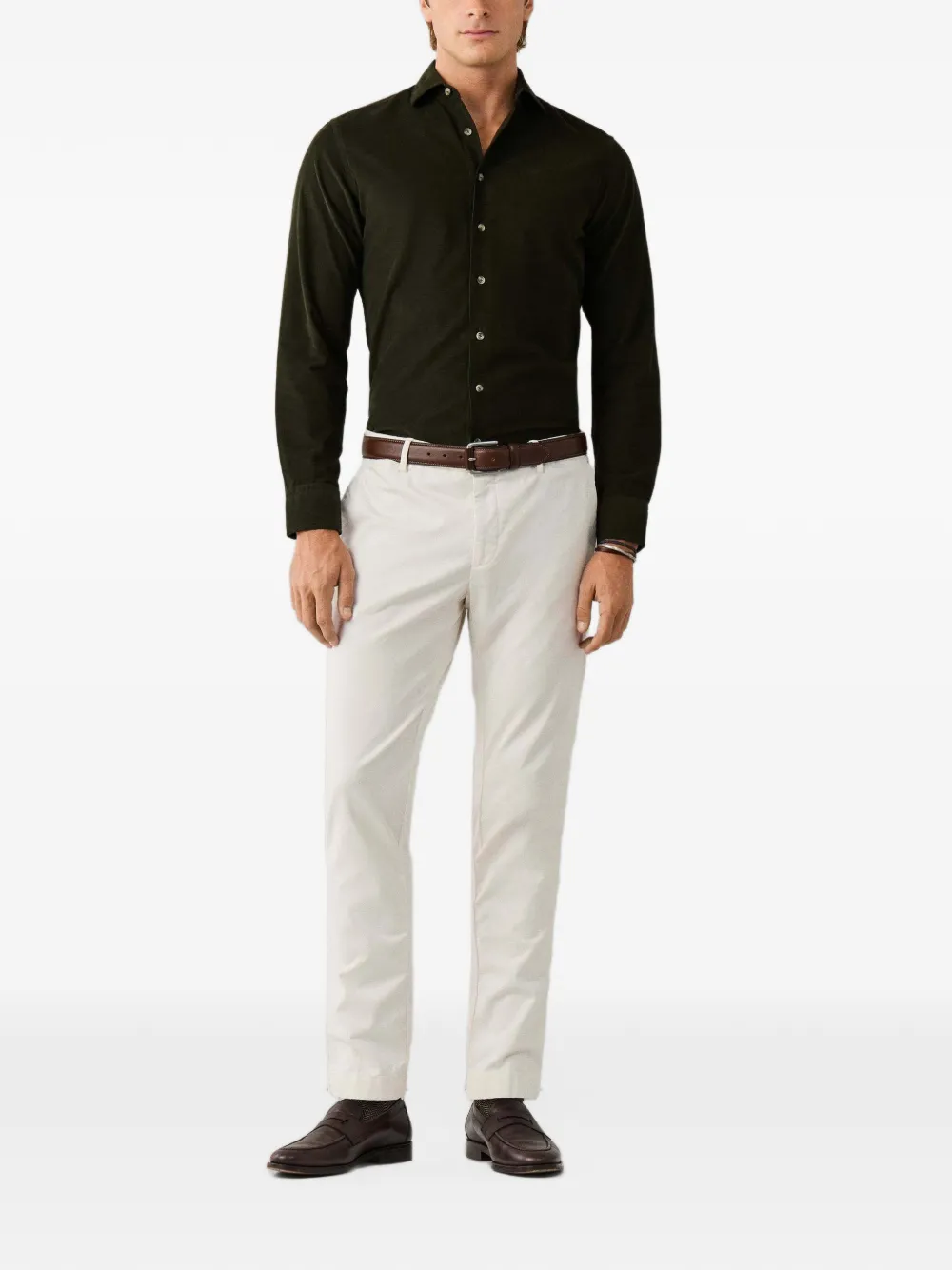 Hackett London Overhemd met lange mouwen Groen