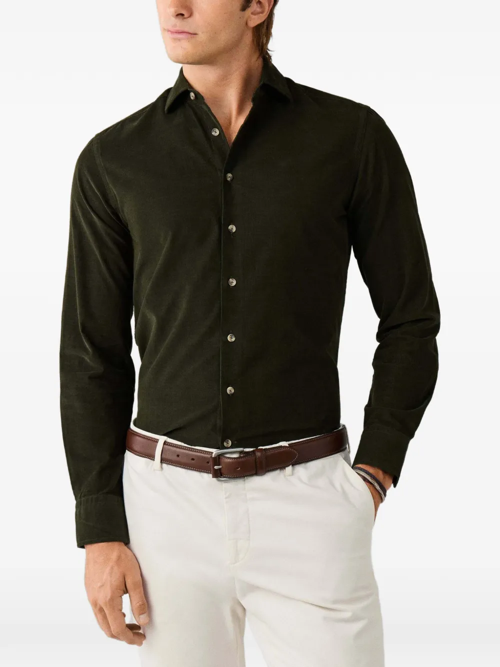 Hackett London Overhemd met lange mouwen Groen