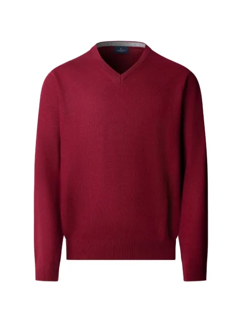 Hackett London V-neck elbow-patch sweater