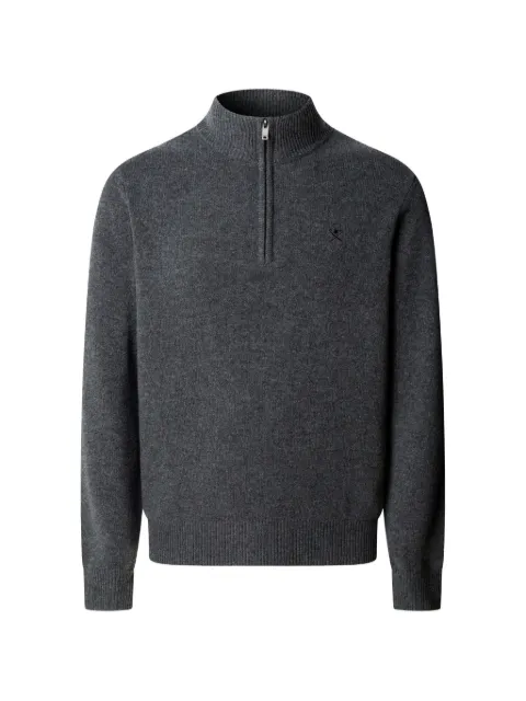 Hackett London quarter-zip elbow-patch sweater