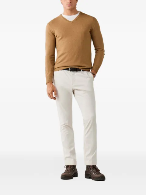Hackett London V-neck elbow-patch sweater