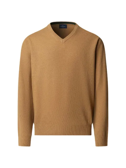 Hackett London V-neck elbow-patch sweater