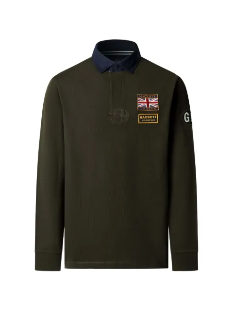 Hackett London Heritage Rally badge-patch polo shirt