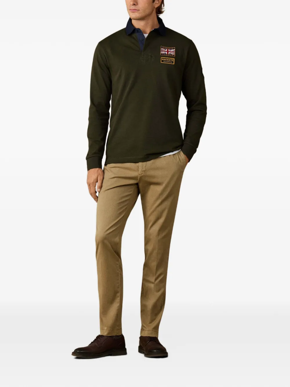 Hackett London Heritage Rally poloshirt met embleem-patch Groen