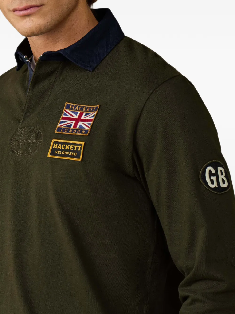 Hackett London Heritage Rally poloshirt met embleem-patch Groen