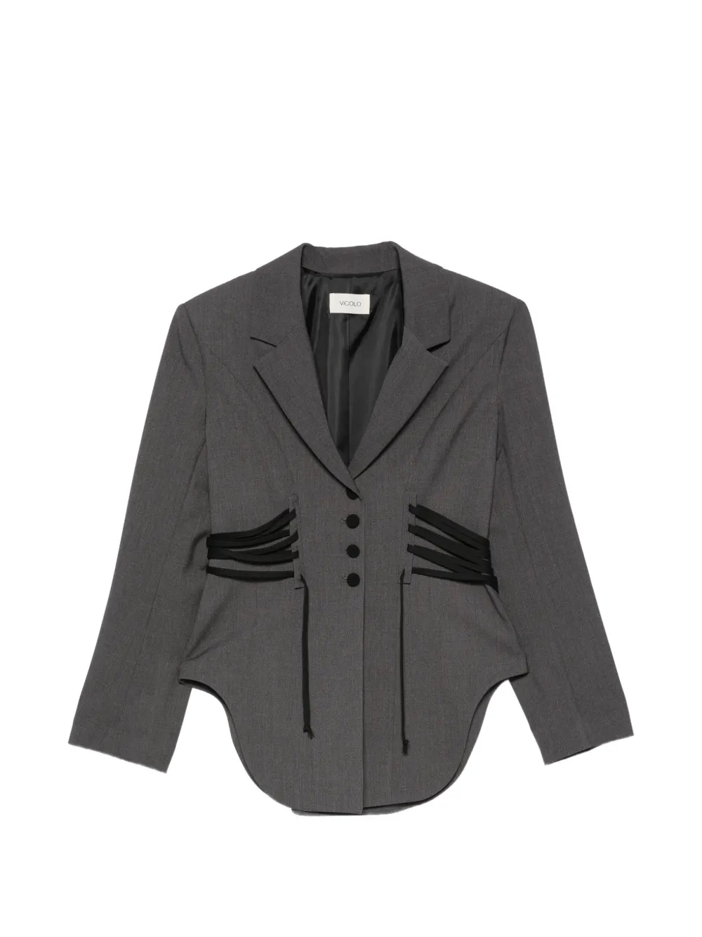 Vicolo Lace-up Blazer In Gray