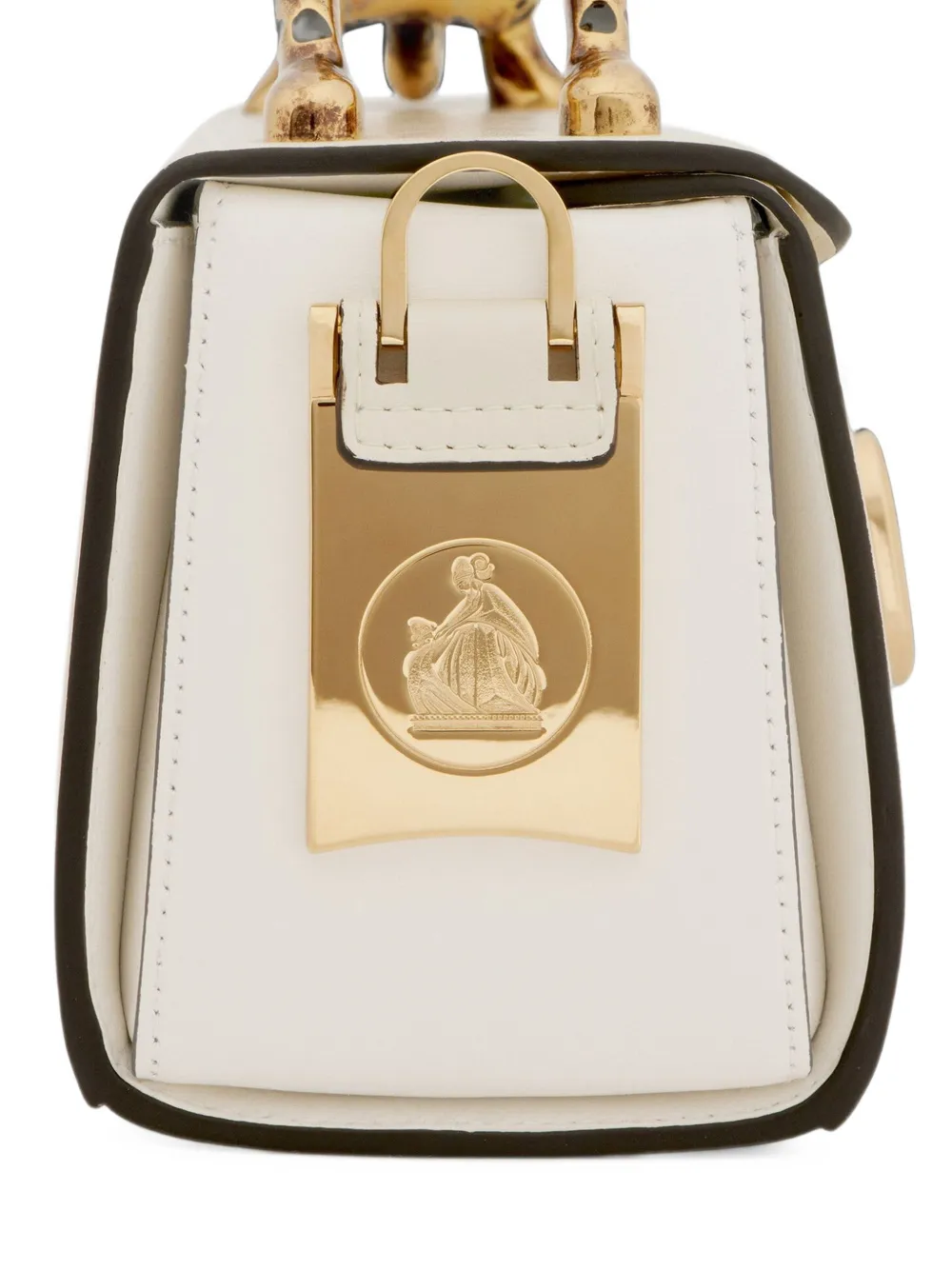 Lanvin Pencil Cat leren clutch Beige