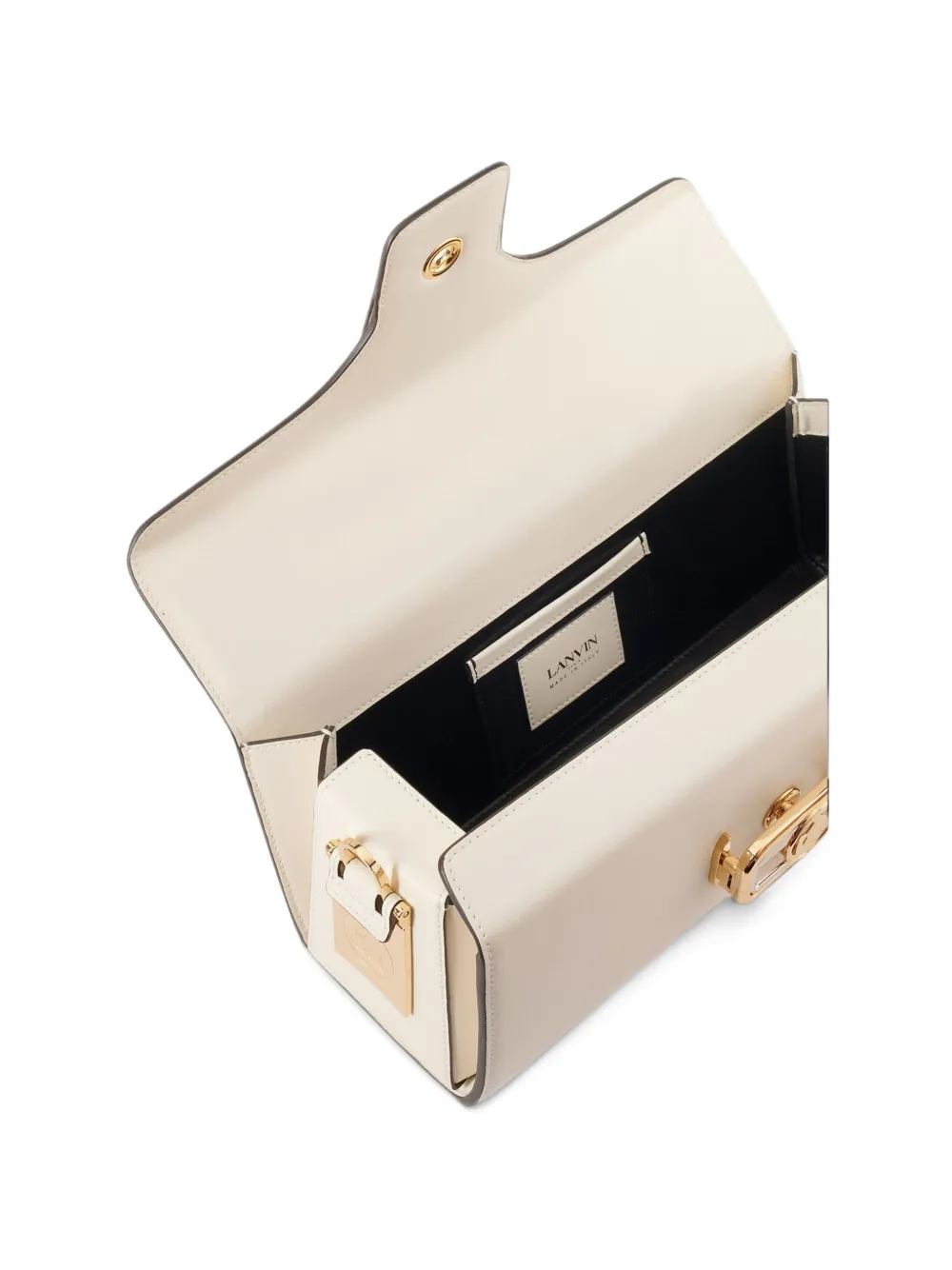 Lanvin Pencil Cat leren clutch Beige