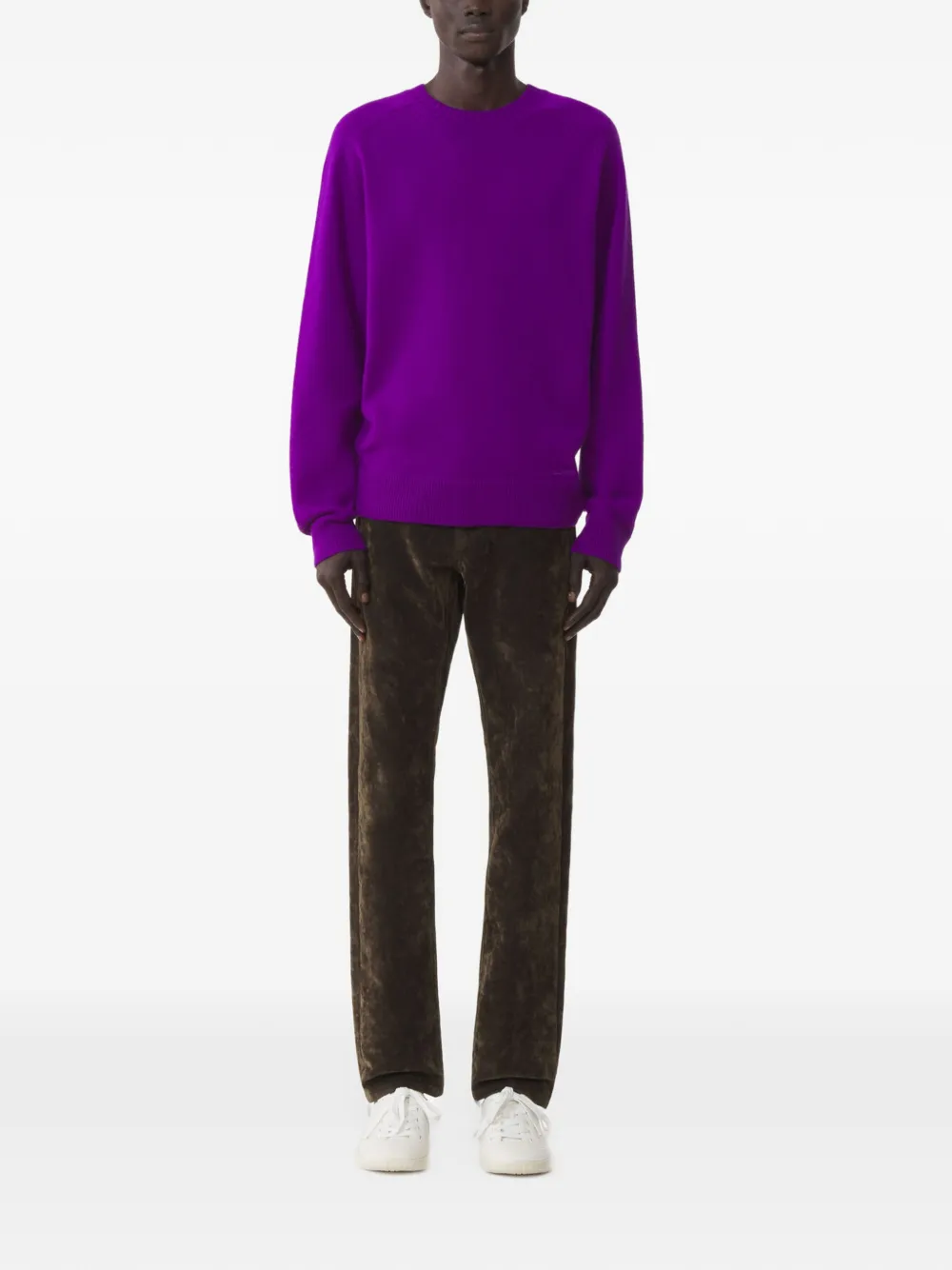 Lanvin Kasjmier trui met geborduurd logo Paars