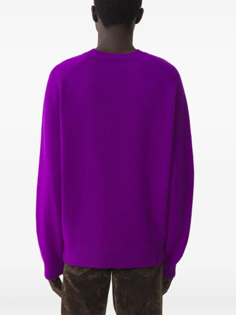 Lanvin Kasjmier trui met geborduurd logo Paars