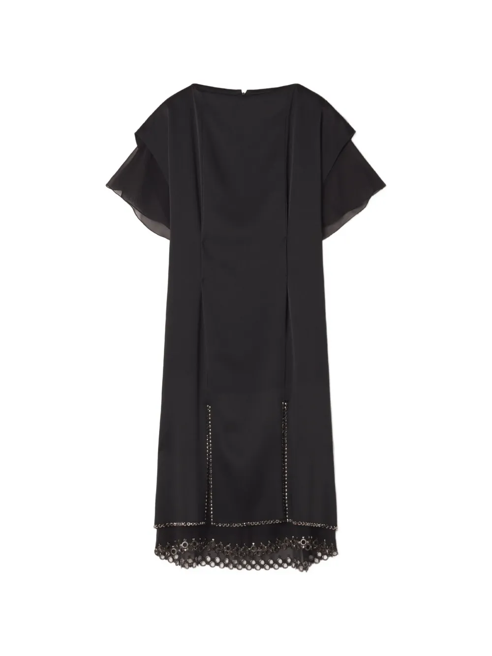 Lanvin Jurk met grosgrain strik en geborduurde ringlets Zwart