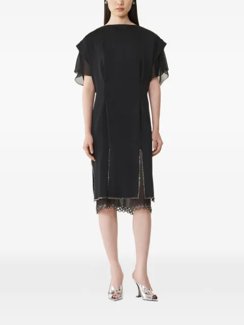 Lanvin eyelet-embroidered grosgrain-ribbon dress
