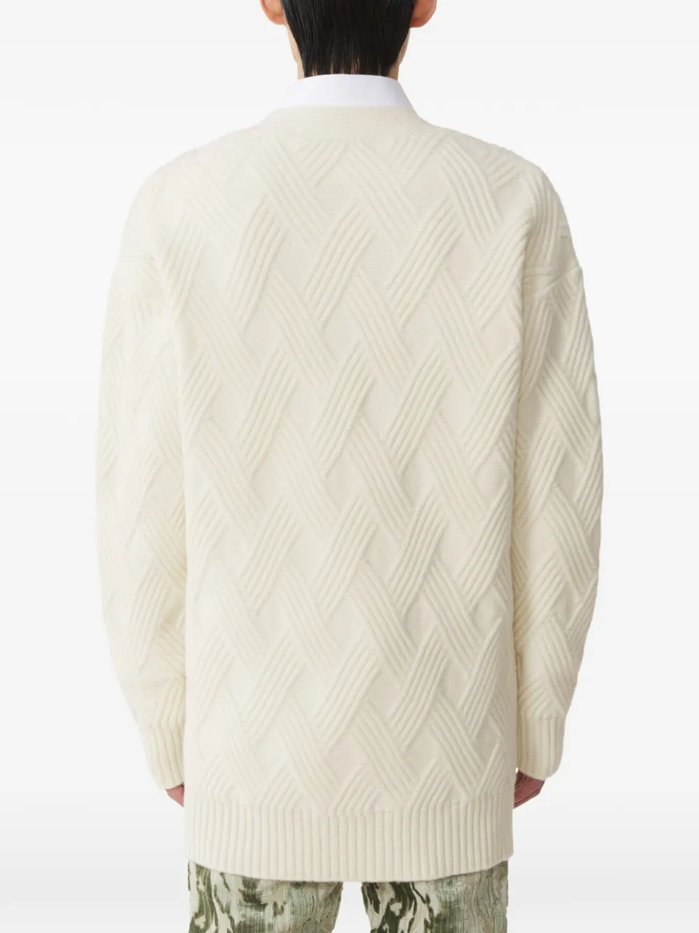 Lanvin Kabelgebreid ruimvallend vest Beige