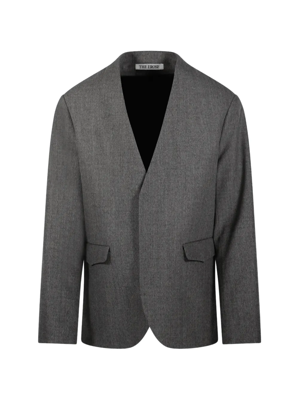 The Erose collarless virgin-wool jacket - Grau