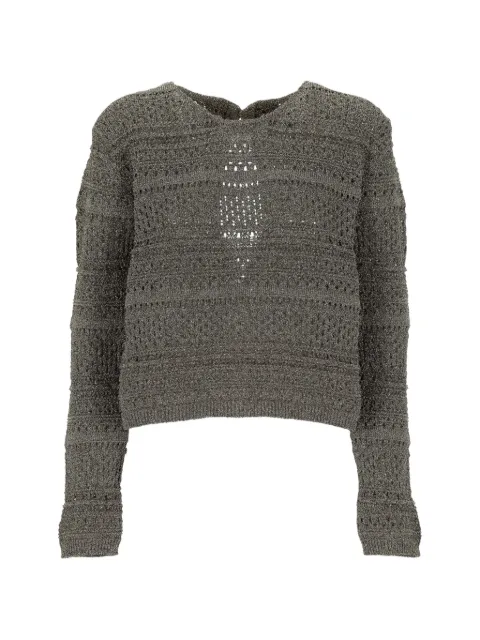 The Erose metallic-effect pointelle-knit sweater