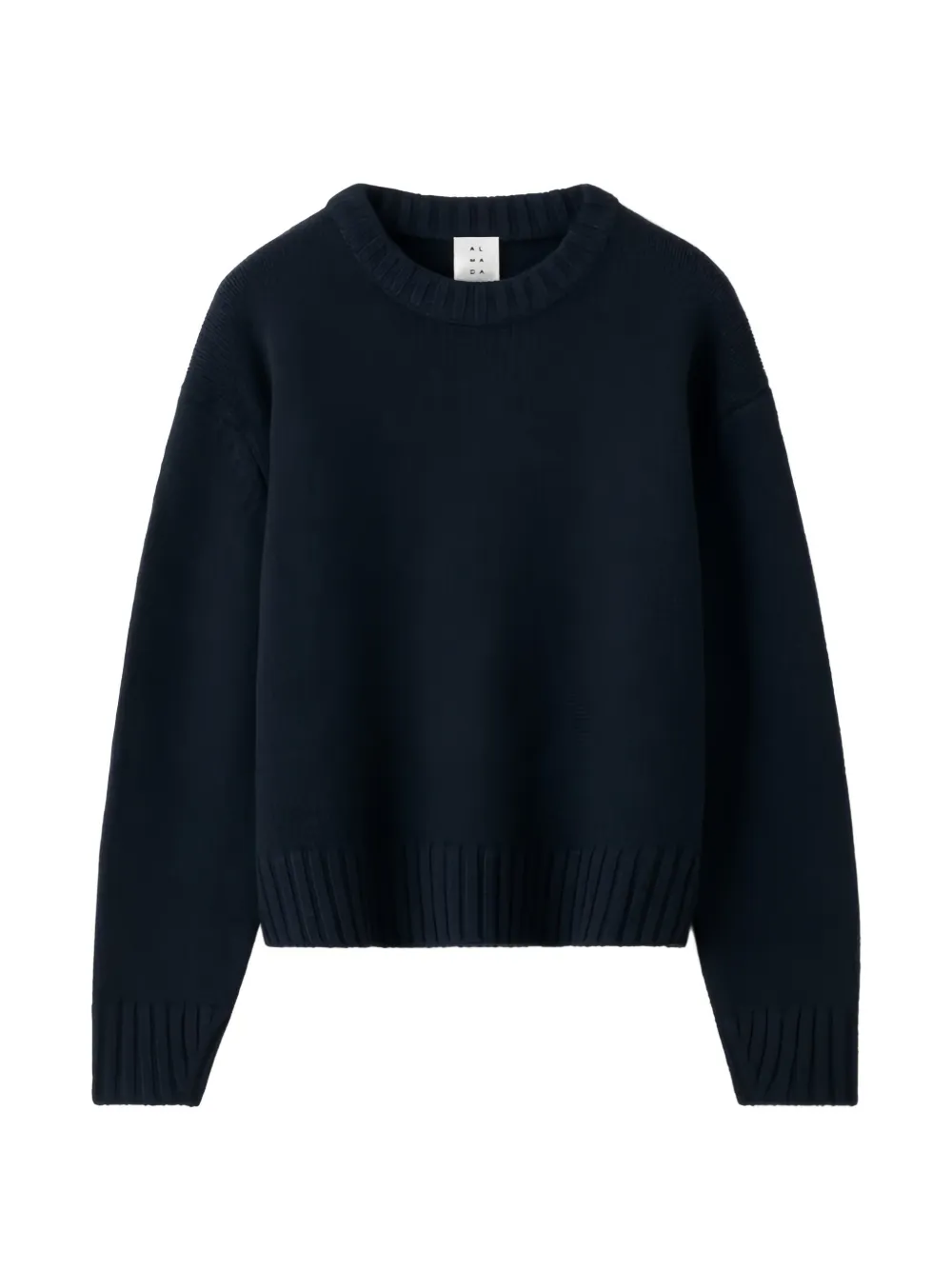 Almada Label Cru Crew-neck Drop-shoulder Sweater In Blue