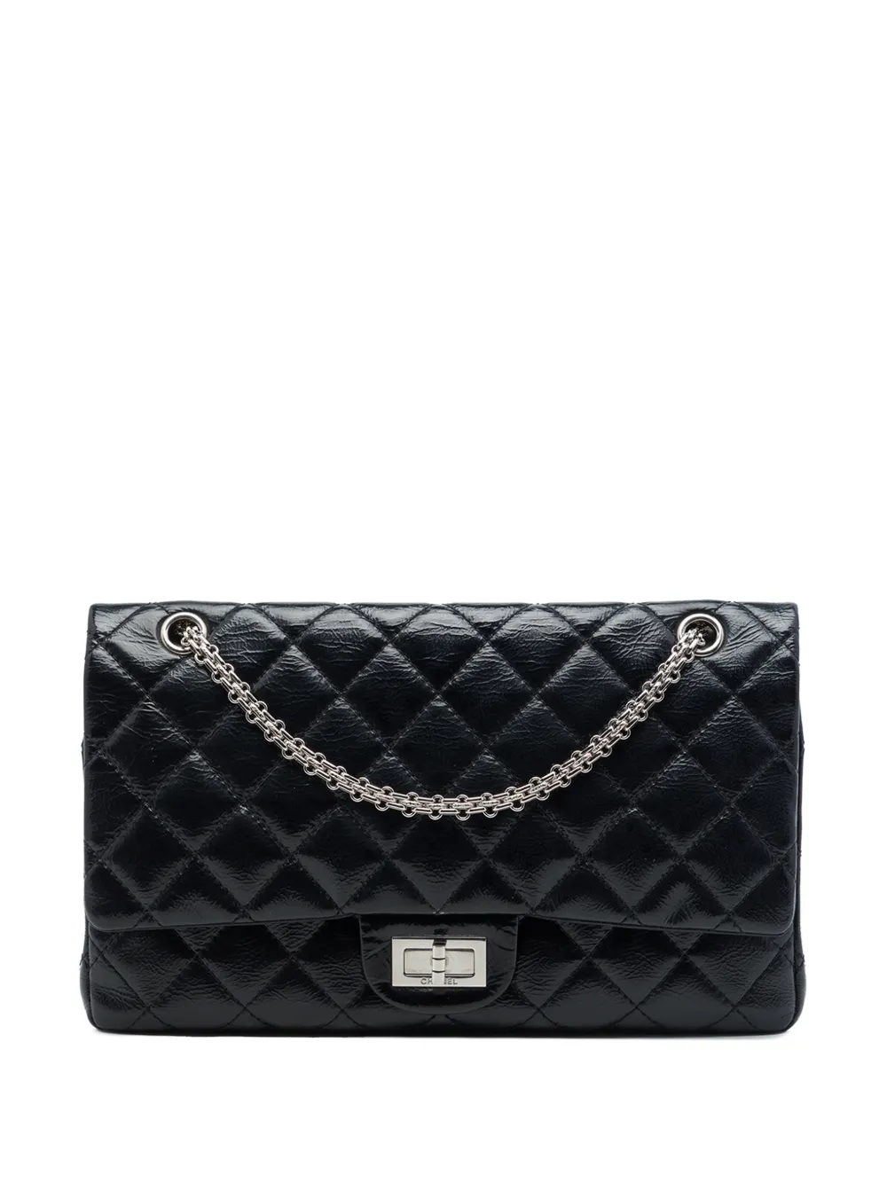CHANEL Pre-Owned 2010-2011 Quilted Aged Calfskin Reissue 2.55 Double Flap 227 shoulder bag - Black