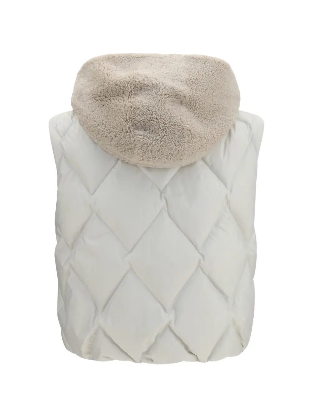 Brunello Cucinelli padded shearling-trim gilet Grijs