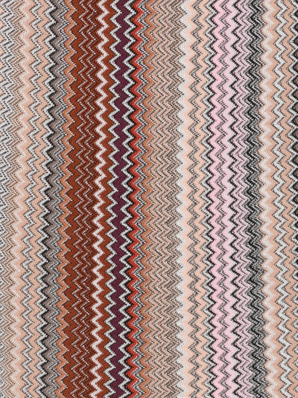 Missoni zigzag-knit fringed scarf Paars