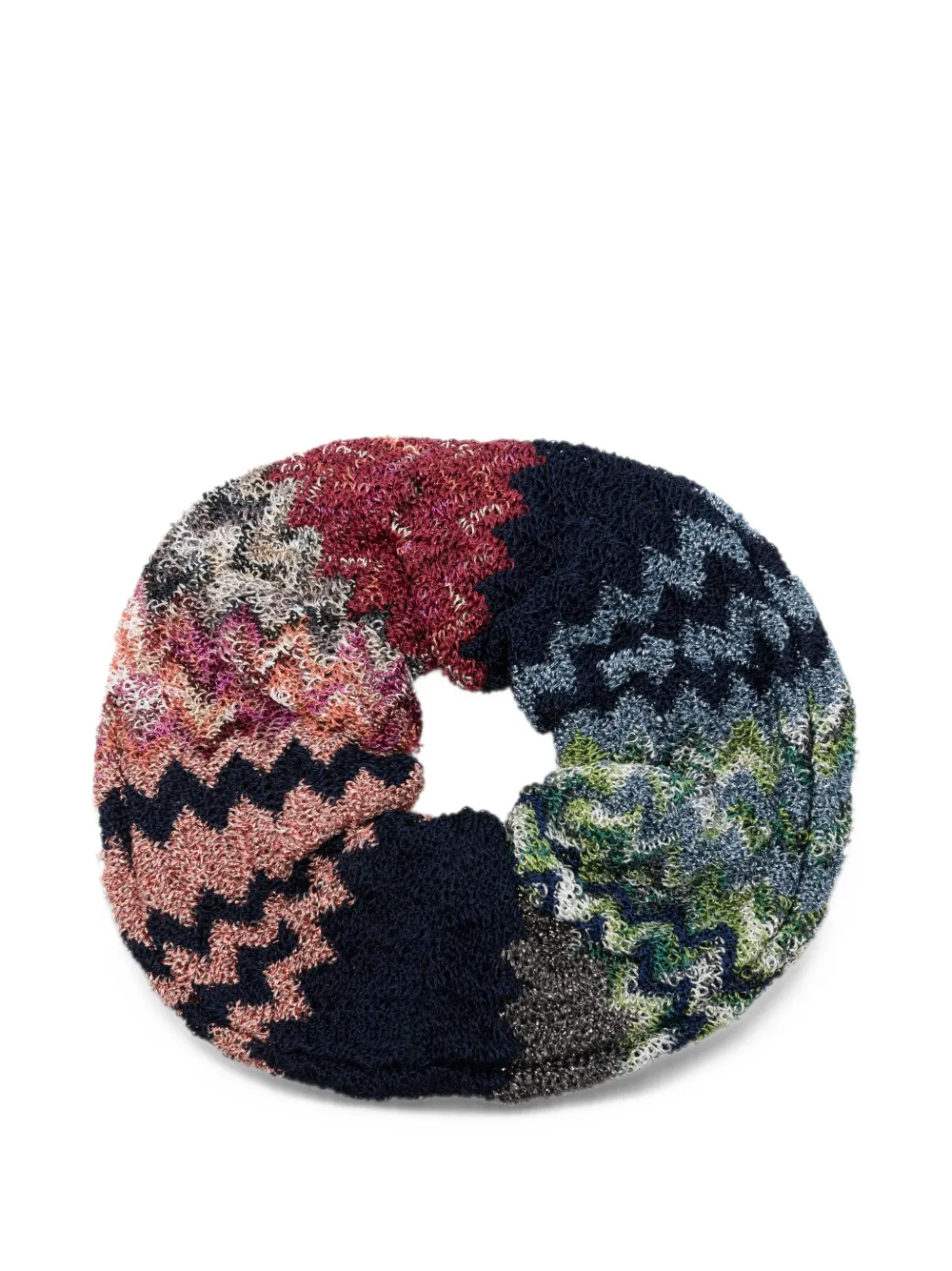Missoni zigzag-knit scrunchie - Blu