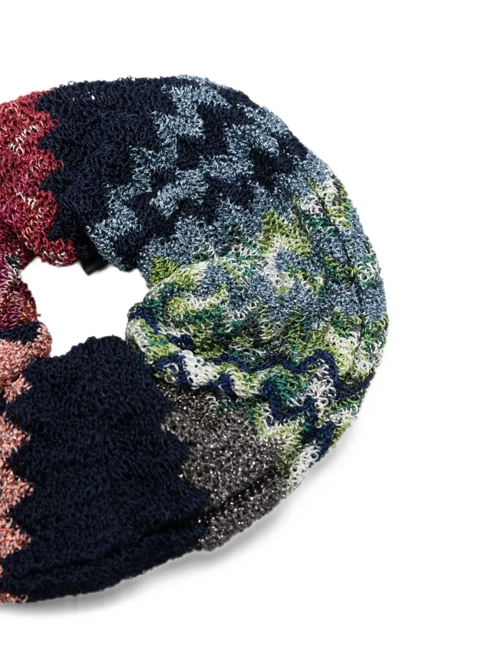 Missoni zigzag-knit scrunchie Blauw