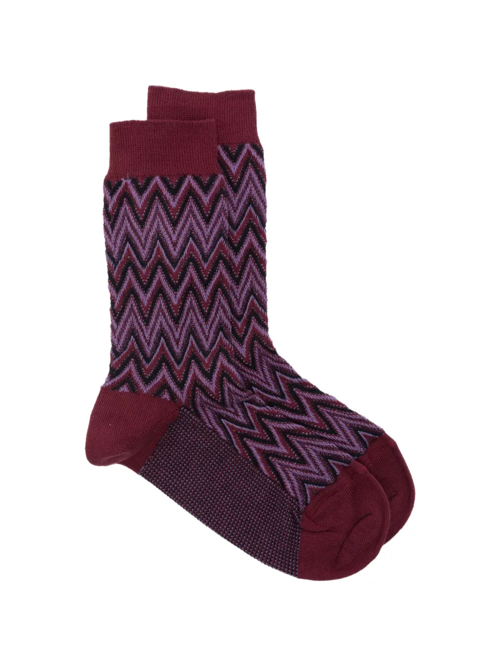 Missoni zigzag-knit socks - Rouge