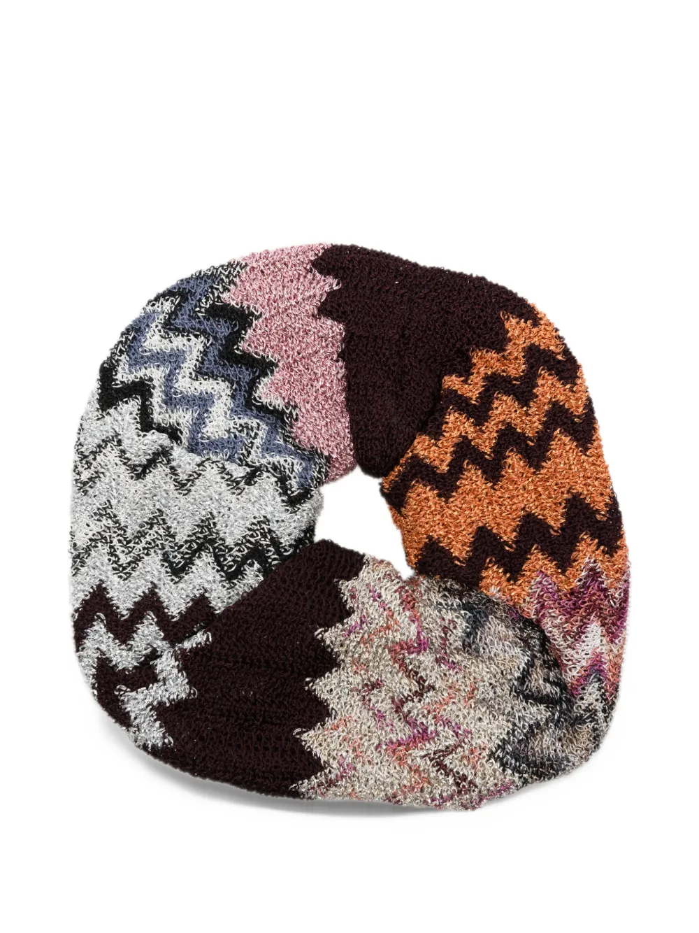 Missoni zigzag-knit scrunchie - Marrone