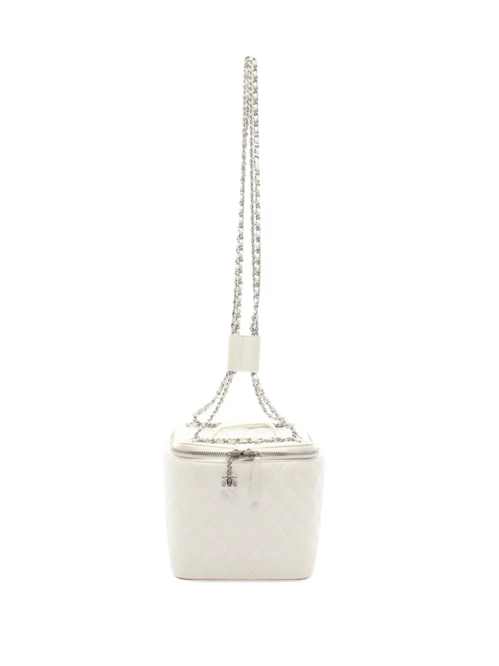 CHANEL Pre-Owned 2011 CC Quilted Lambskin Vanity Case crossbody bag - Bianco