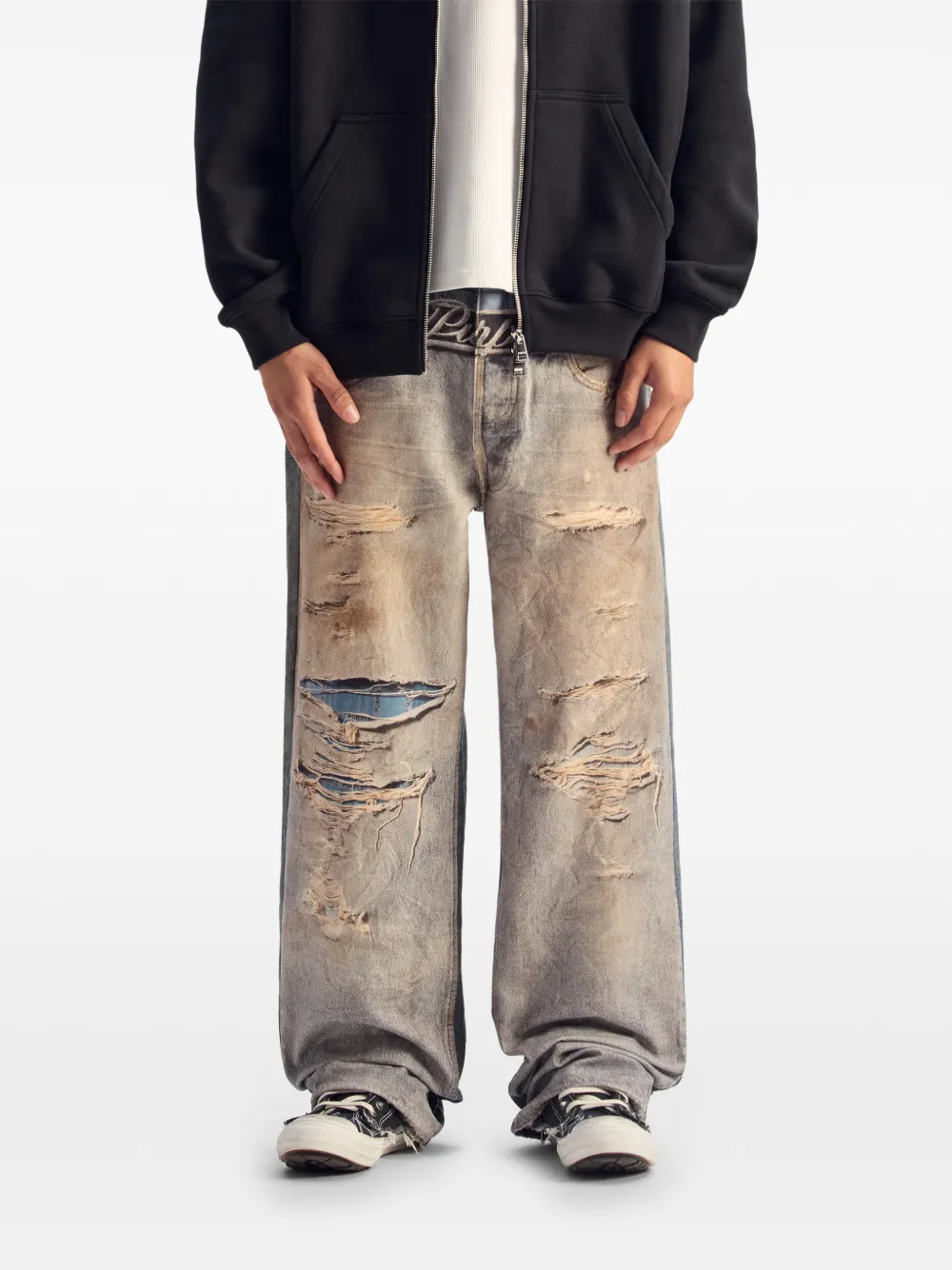 Purple Brand Trompe L'oeil Boxer distressed jeans Blauw