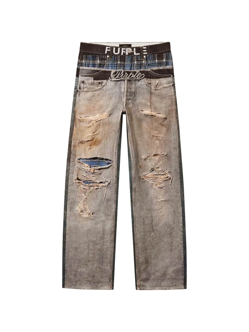 Purple Brand Trompe L'oeil Boxer distressed jeans Blauw