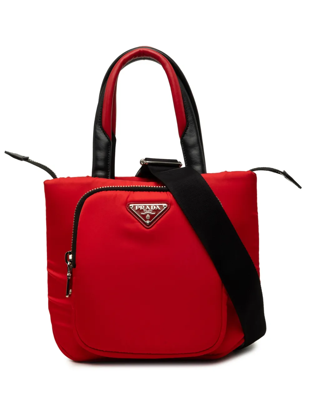 Prada Pre-Owned 2013-2026 Small Tessuto Pocket Cargo Tote satchel - Rosso