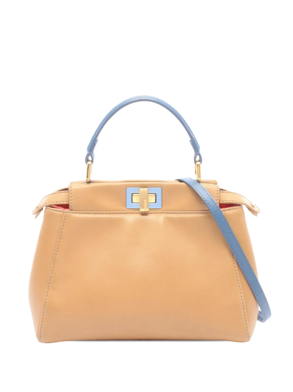 Fendi Pre-Owned 2010-2026 Mini Leather Peekaboo Iconic satchel - Braun
