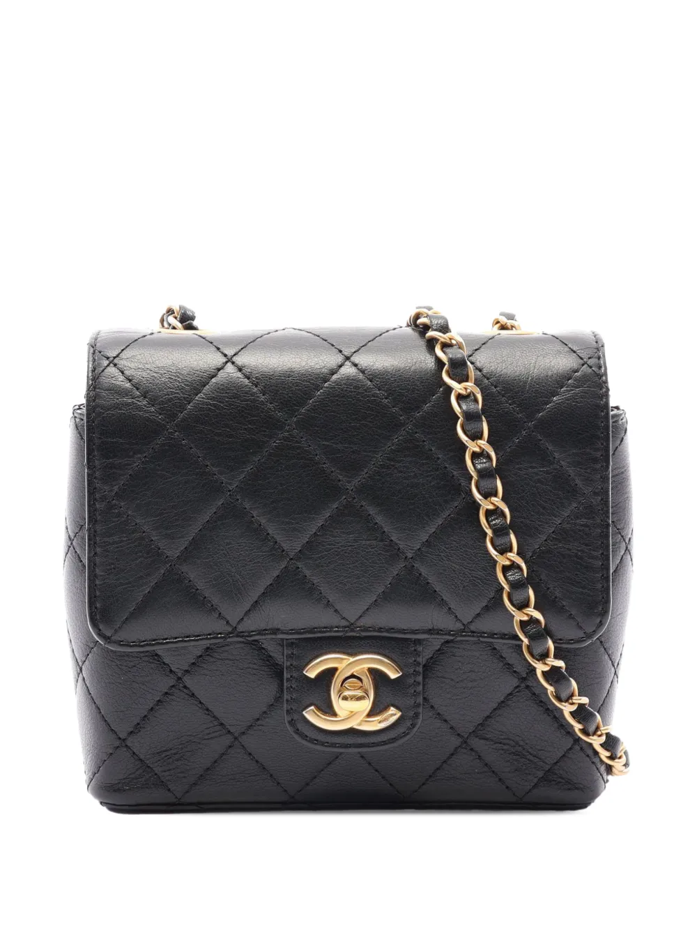CHANEL Pre-Owned 2021-2026 Mini Square Classic Goatskin Single Flap crossbody bag - Nero