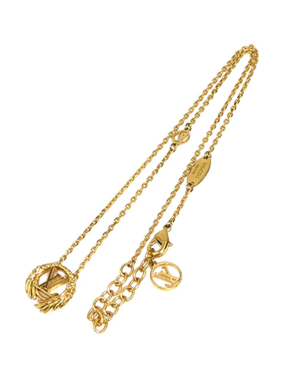 Louis Vuitton Pre-owned 2018 Gold Plated Collier LV Angel Necklace Costume Necklace