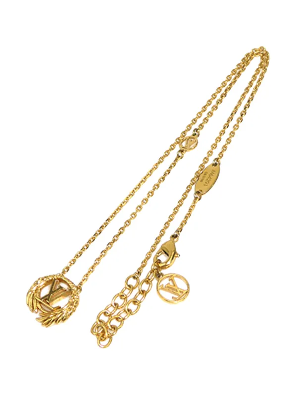 Louis Vuitton Pre-owned 2018 Gold Plated Collier LV Angel Necklace Costume Necklace
