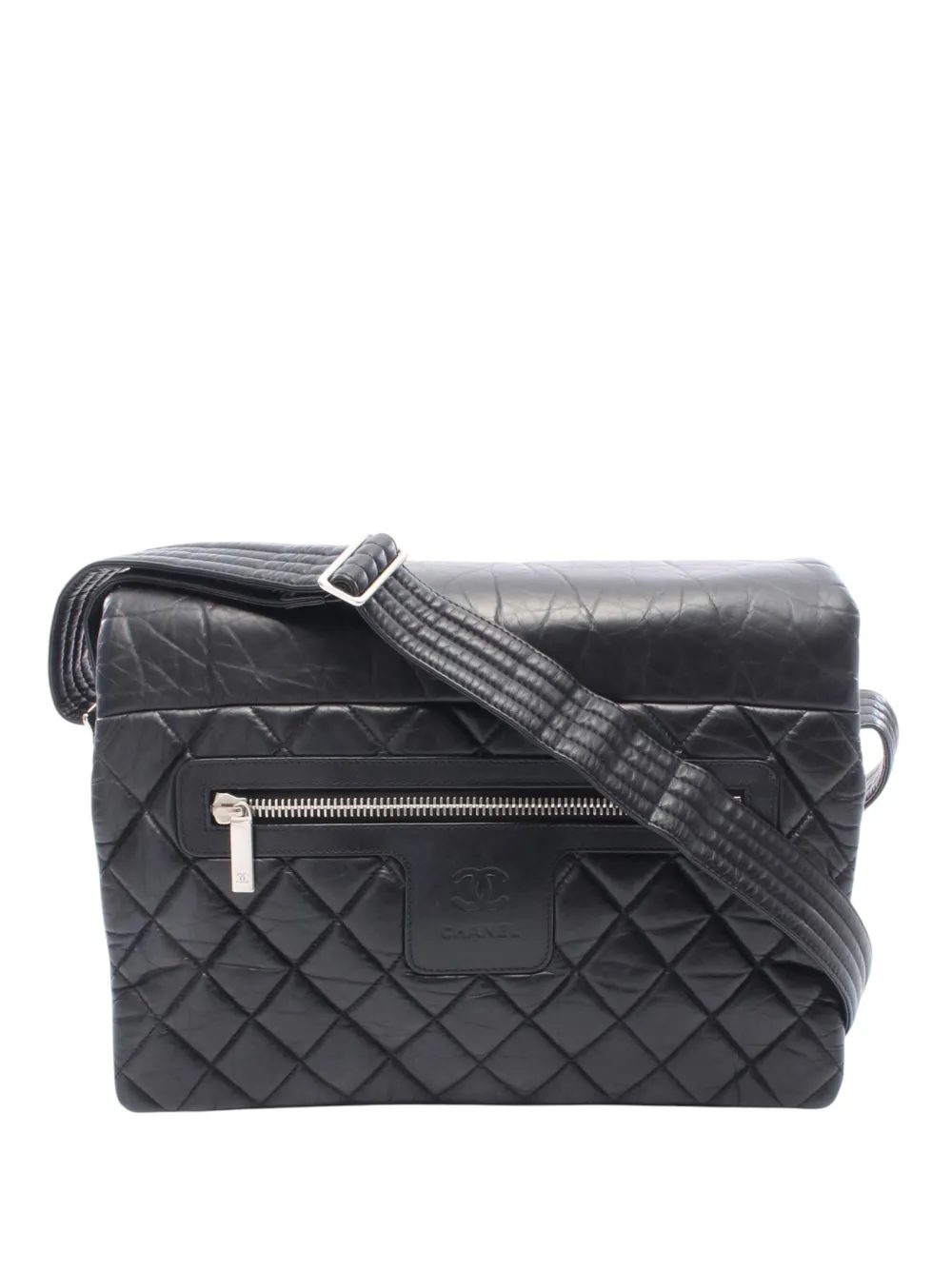 CHANEL Pre-Owned 2011 Large Quilted Aged Calfskin Coco Cocoon Messenger Bag crossbody bag - Nero