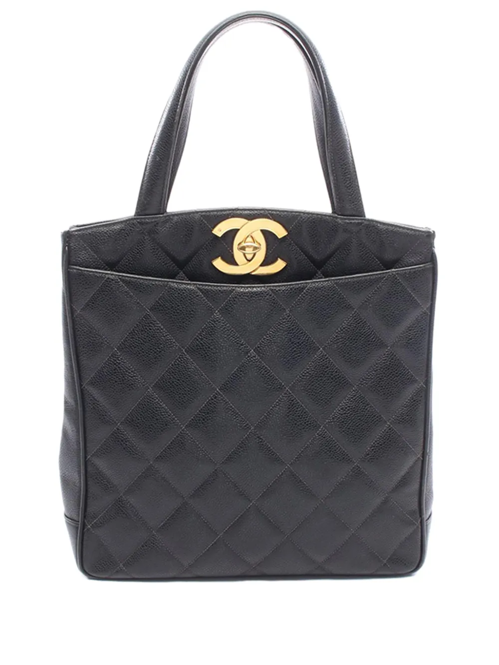 CHANEL Pre-Owned 1996-1997 CC Quilted Caviar tote bag - Nero