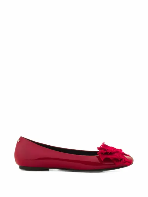 Lanvin bow-detail patent leather ballet flats