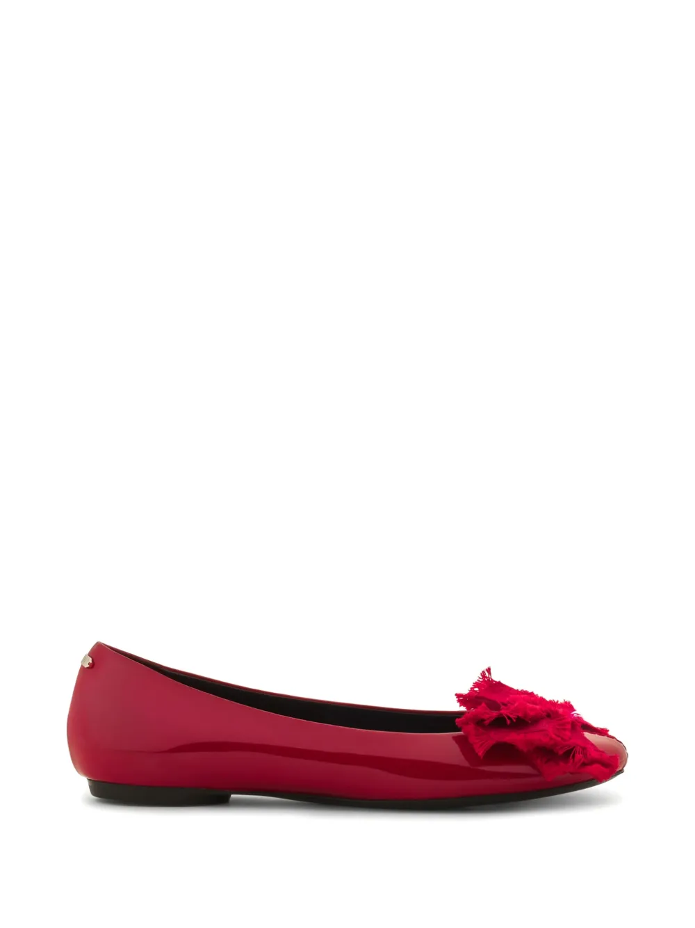 Lanvin bow-detail patent leather ballet flats - Rosso