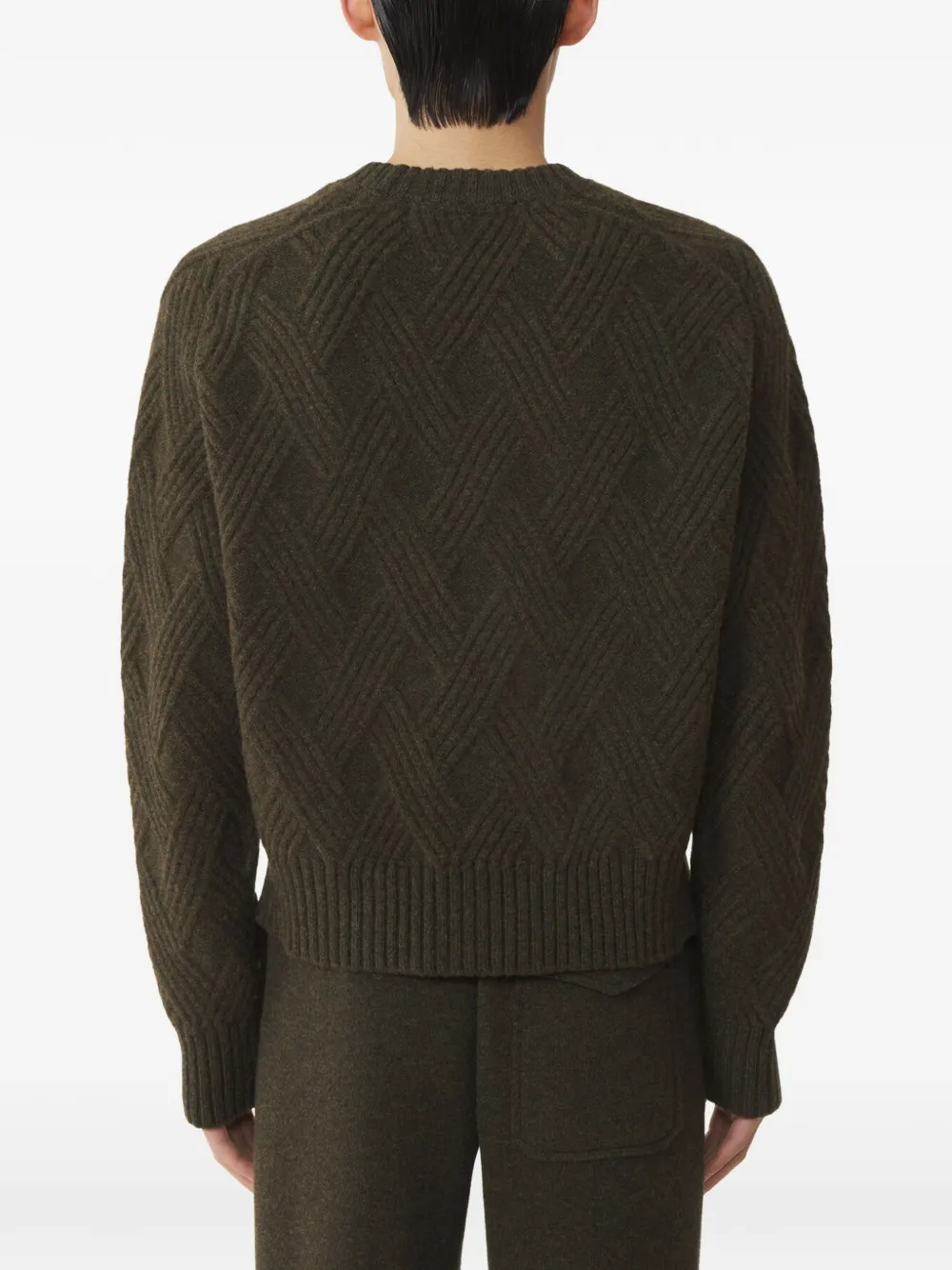 Lanvin Kabelgebreide wollen trui Groen