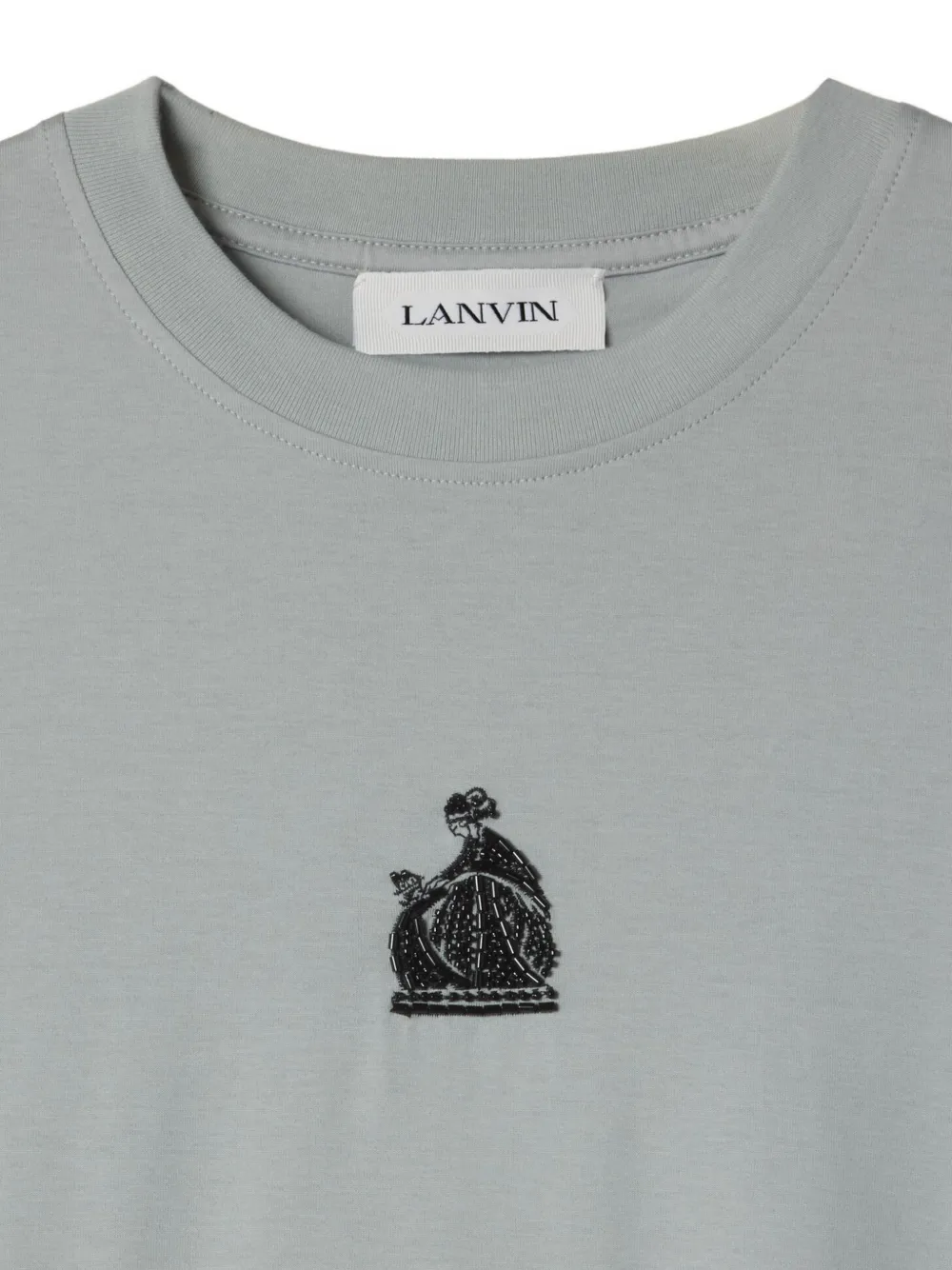 Lanvin Jersey katoenen-T-shirt met 'Mother and Child'-borduurwerk Grijs
