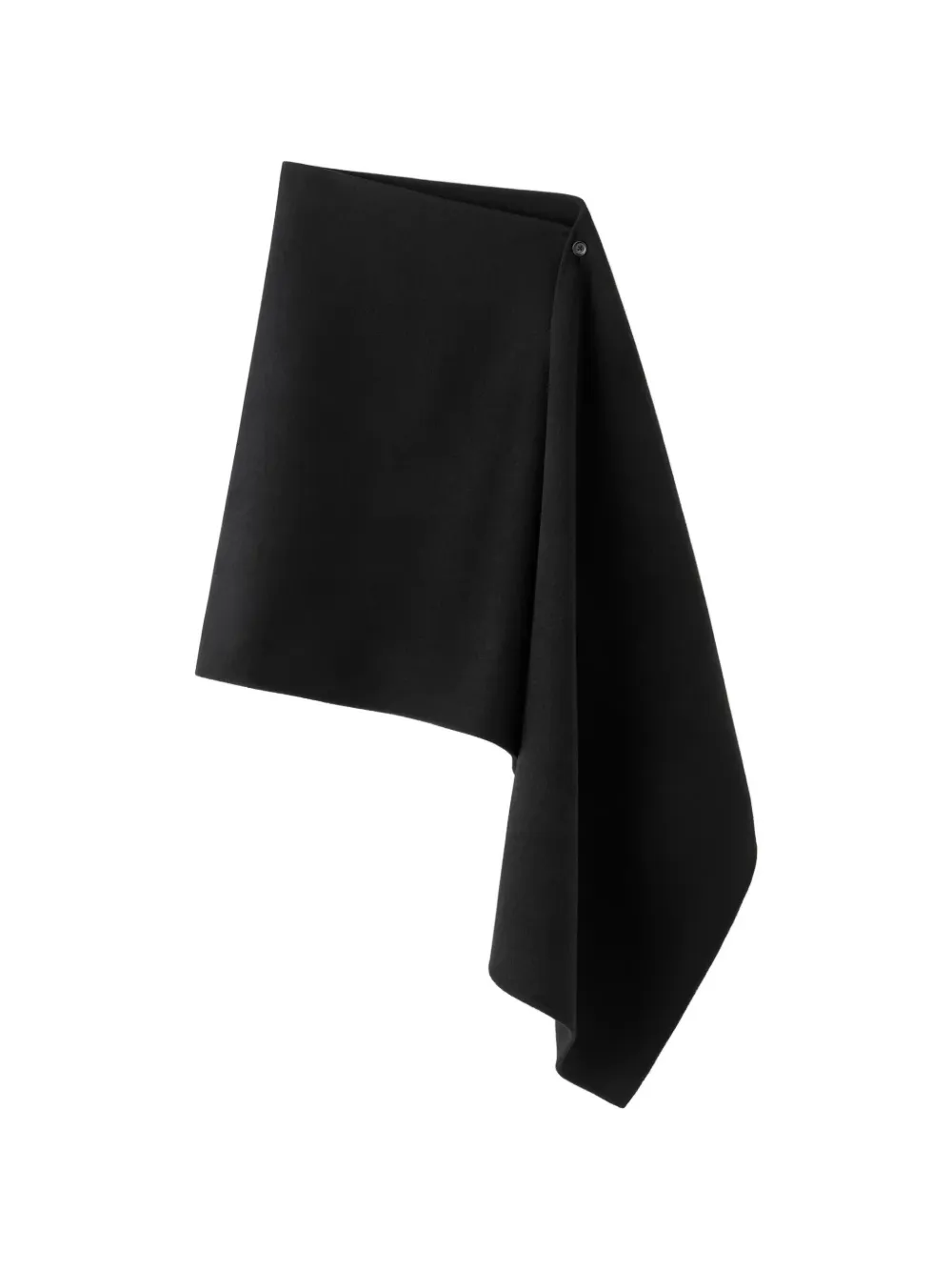 Almada Label Button-fastening Asymmetric Cape In Black