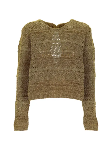 The Erose metallic-effect pointelle-knit sweater