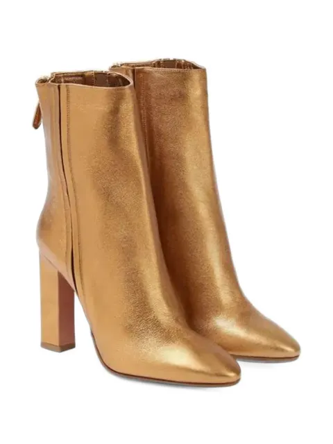 Aquazzura Joplin metallic-leather heeled ankle boots