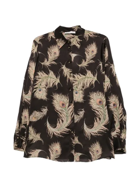 ZIMMERMANN Valiant feather-print silk shirt